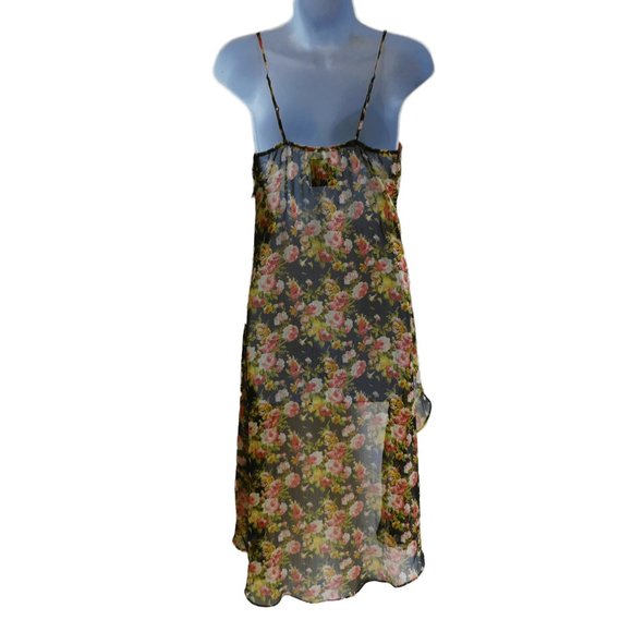 UNIF Ruffle Cami Tank Top Dress Veil Chiffon Floral High Low Long Feminine S - Picture 4 of 9